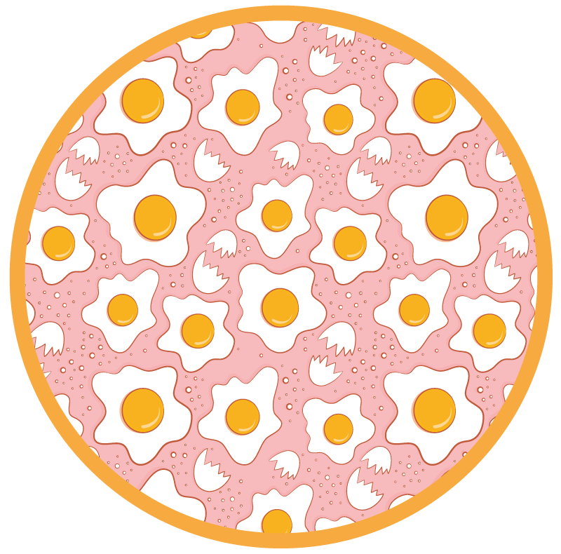 Cirkulært ægmønster tæppe til børneværelse - TenStickers