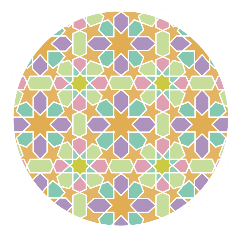 Stjerne mosaik cirkel geometriske vinyl tæppe - TenStickers