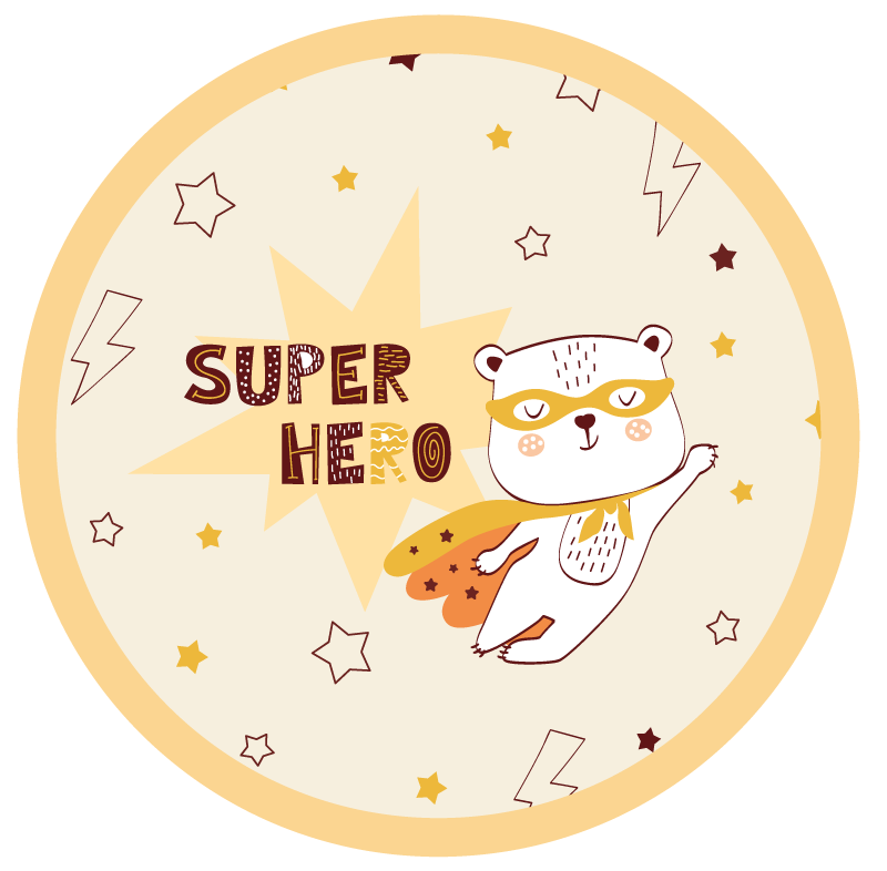 Superheltebjørn tæppe til børneværelse - TenStickers