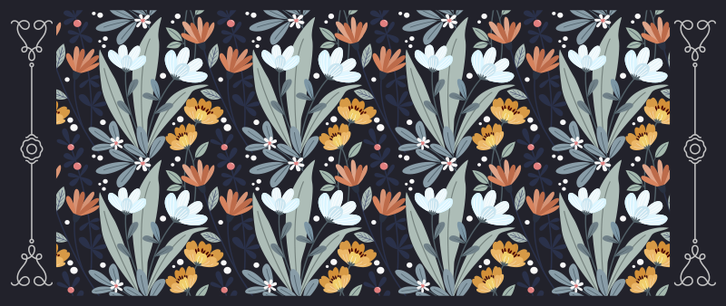 Blomsterarrangement mønster Blomster og planter vinyltæppe - TenStickers