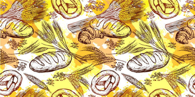 Bageri-tema design natur vinyl tæppe - TenStickers