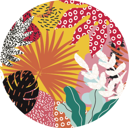 Tropisk botanisk harmoni Blomster og planter vinyltæppe - TenStickers