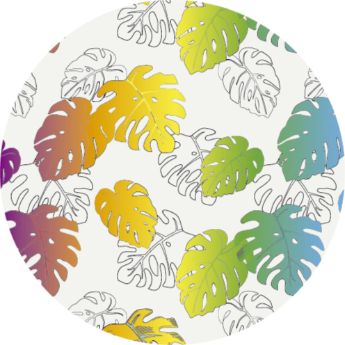 Flerfarvet monstera pot design natur tæppe - TenStickers