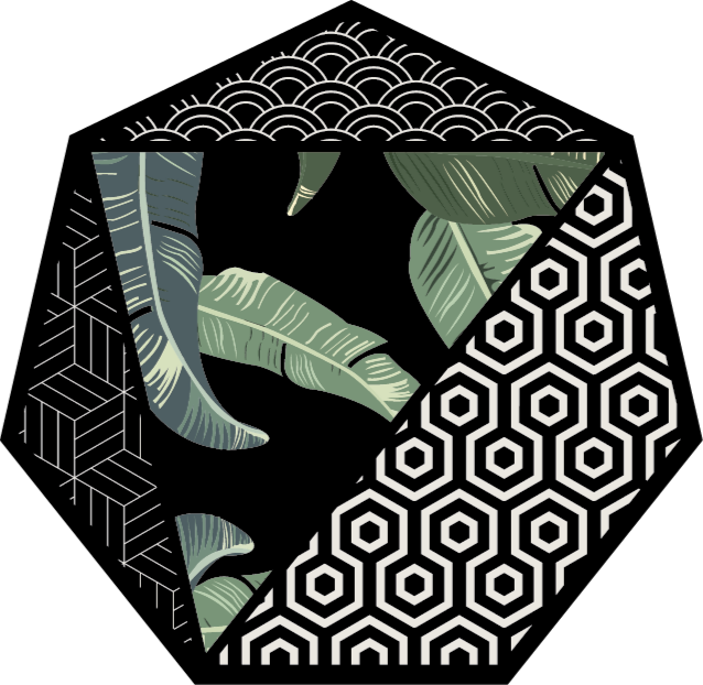 Grønne blade og geometriske tæpper - TenStickers