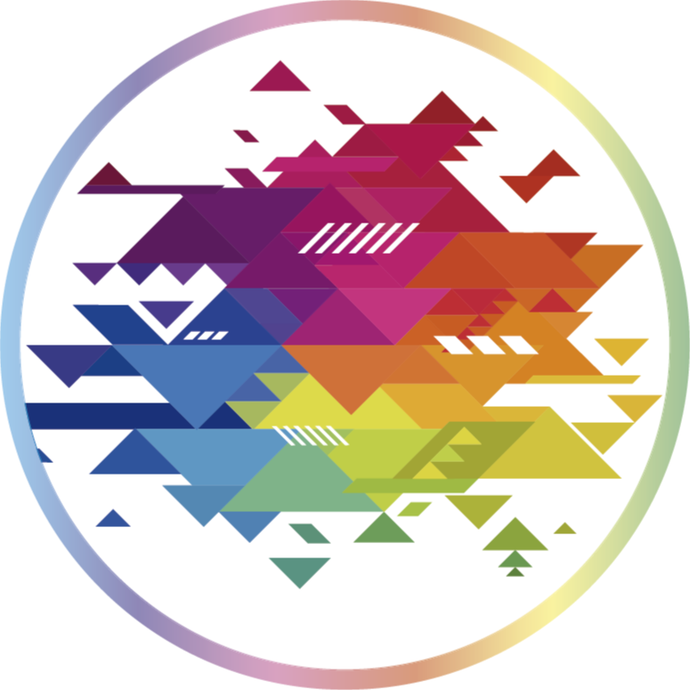 Farverige geometriske former geometriske vinyl tæppe - TenStickers