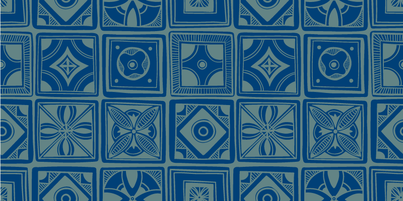 Tre nuancer af blåt moderne tæppe - TenStickers