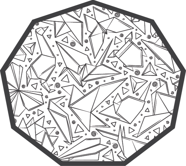 Geometriske former ottekantet geometriske vinyl tæppe - TenStickers