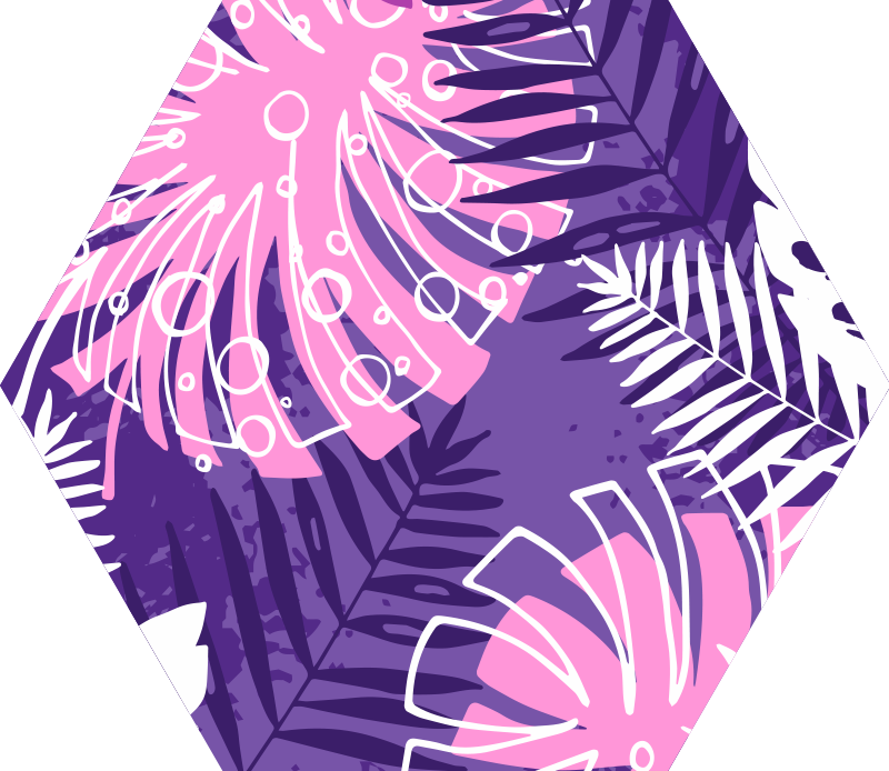 Lilla jungle blad natur vinyl tæppe - TenStickers