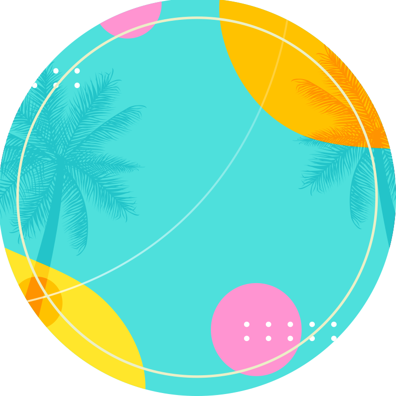 Tropisk palme indretning Blomster og planter vinyltæppe - TenStickers