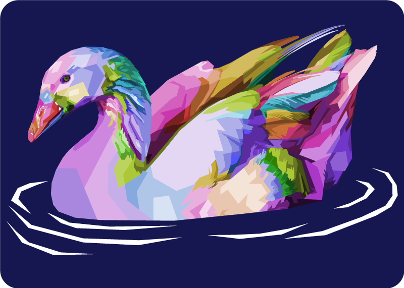 Abstrakt andekunst vinyltæpper med dyr - TenStickers