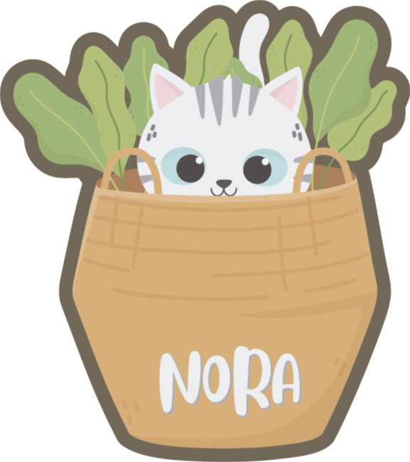 Personlig kat vinyl tæppe med navn - TenStickers