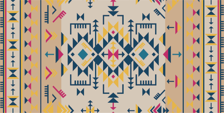 Etnisk farverigt vinyltæppe - TenStickers