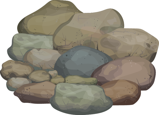 Småsten illustration vinyl tæppe med steneffekt - TenStickers