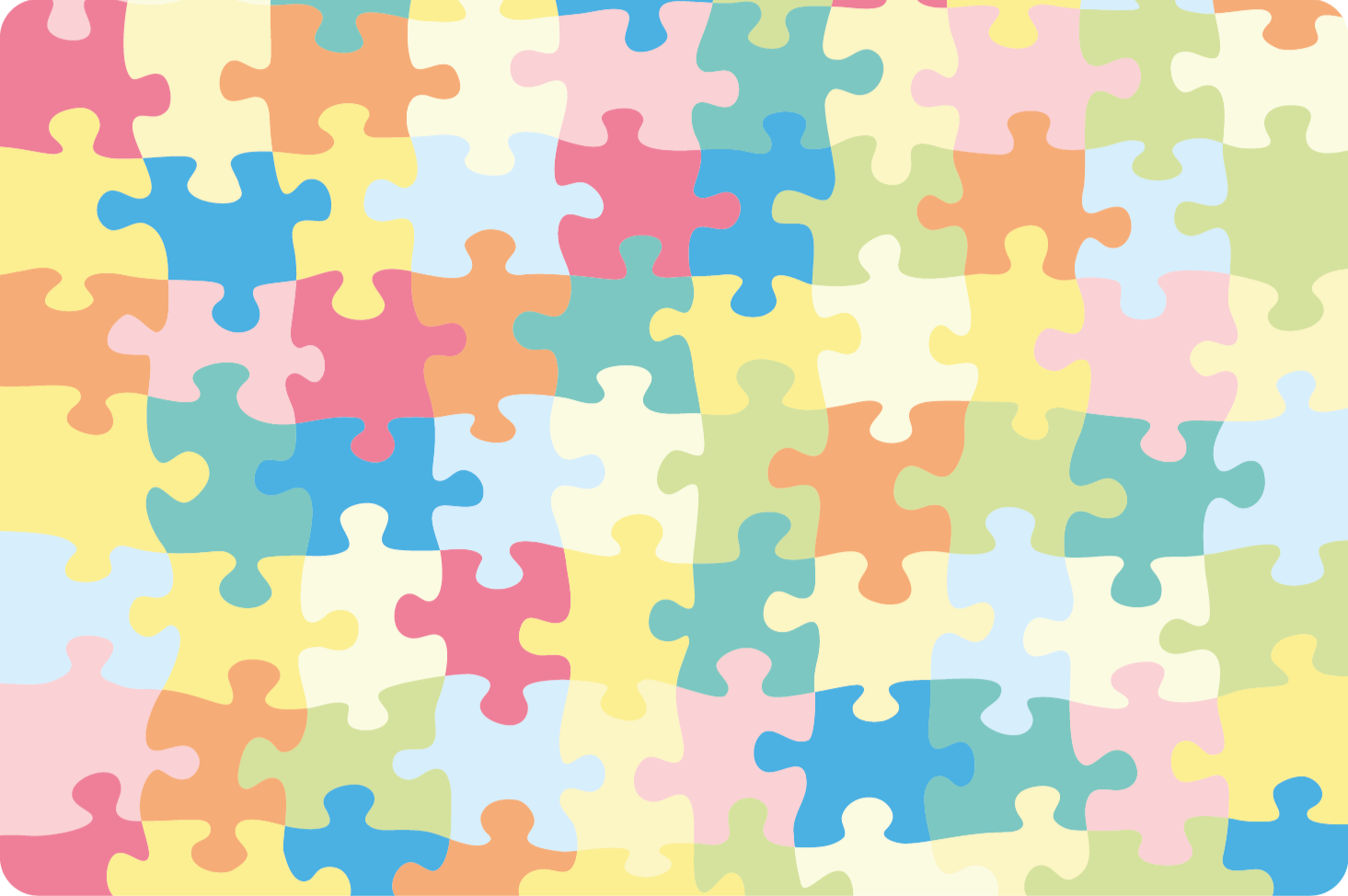 Farverige puslespil børn vinyl tæppe - TenStickers