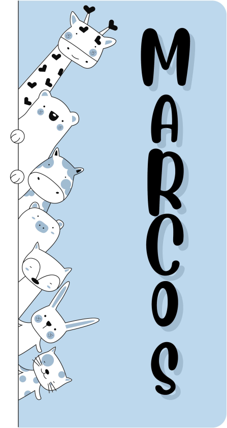 Personlige væsner vinyl tæppe med navn - TenStickers