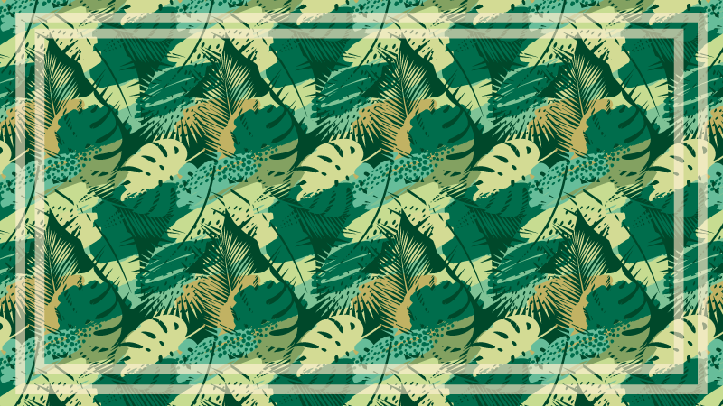 Tropisk jungle efterlader blomstertæppe - TenStickers