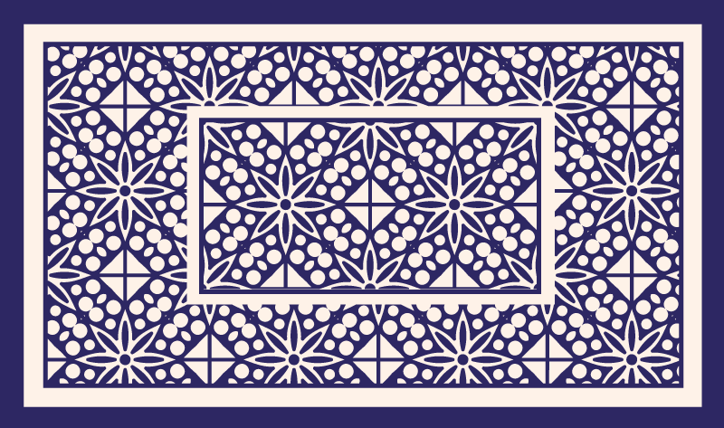 Dekorativt geometrisk mønster vinyl tæppe med fliseeffekt - TenStickers