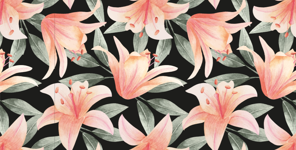 Retro farve blomstermønster tæppe - TenStickers