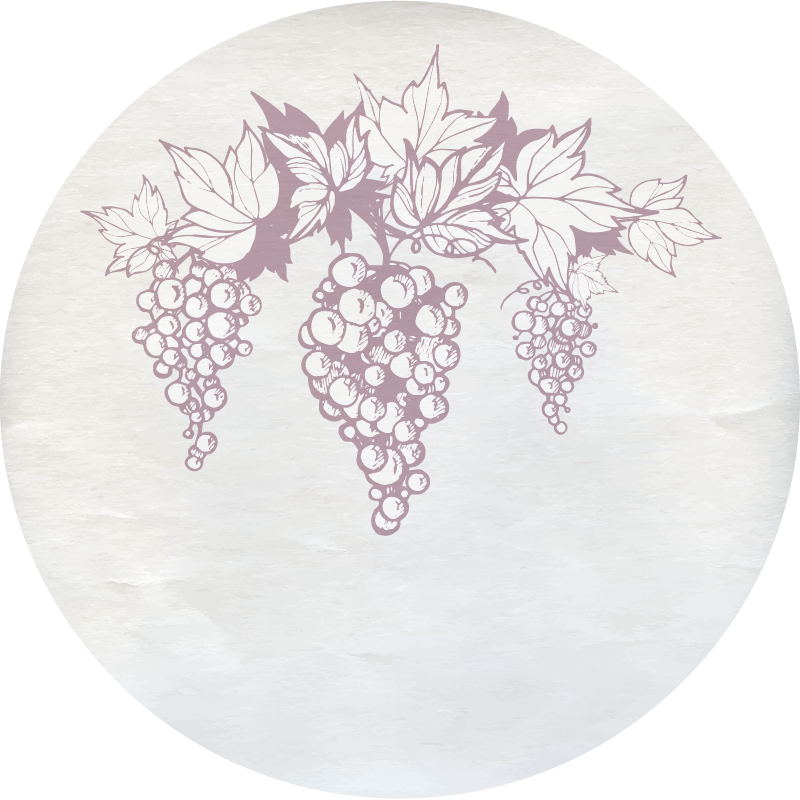 Druer botaniske emblem Blomster og planter vinyltæppe - TenStickers