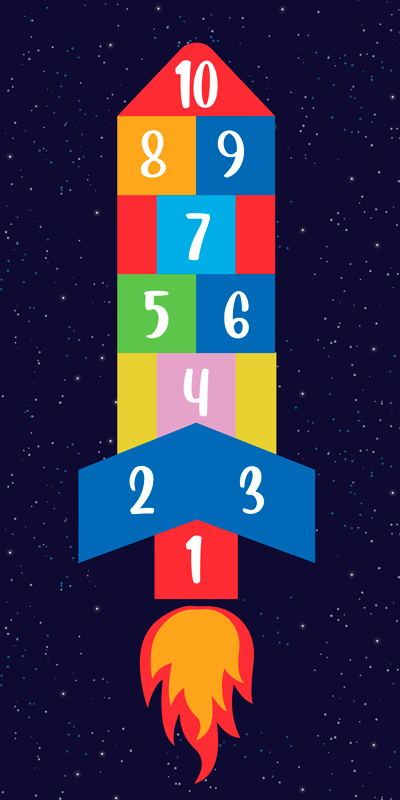 Vinyl tæppe hoppe spil til børn - TenStickers