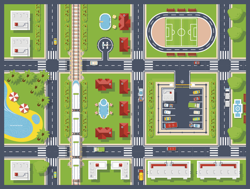 By legemåtte vej vinyl tæppe - TenStickers