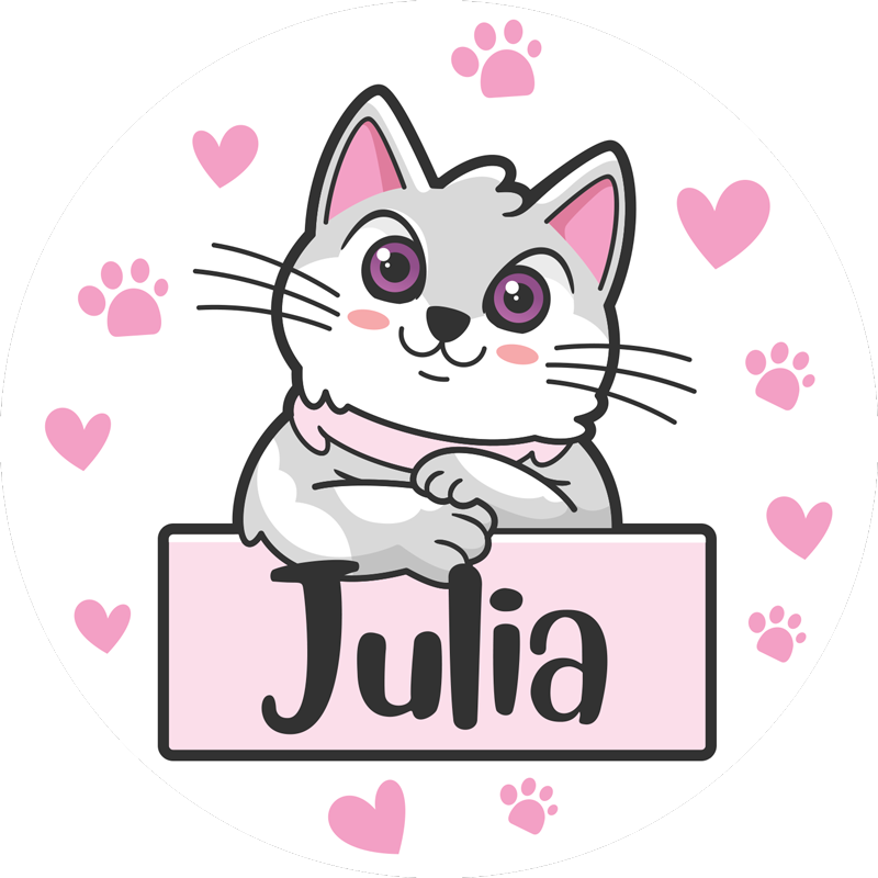 Personligt vinyl tæppe med kat - TenStickers