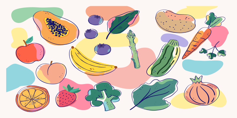 Farverige frugter. Køkkenfliser - TenStickers