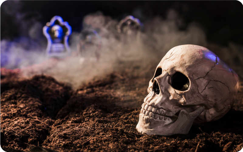 Kranium i tåge halloween tæpper - TenStickers