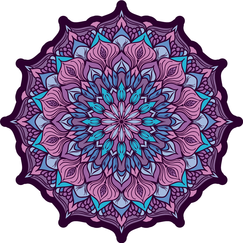 Boho mandala mønster mandala vinyl tæppe - TenStickers