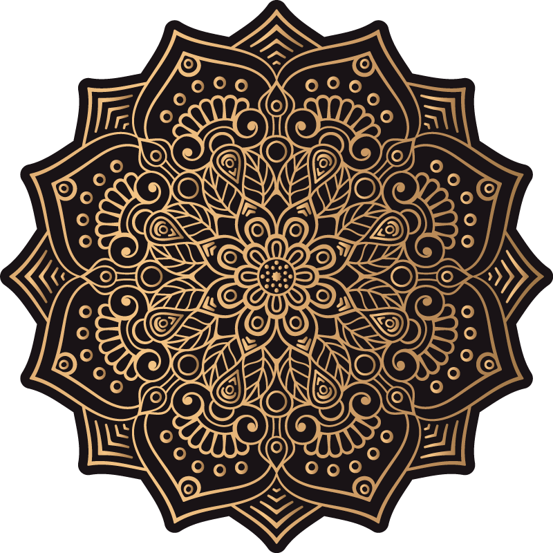 Indviklet mandala overlejring mandala vinyl tæppe - TenStickers