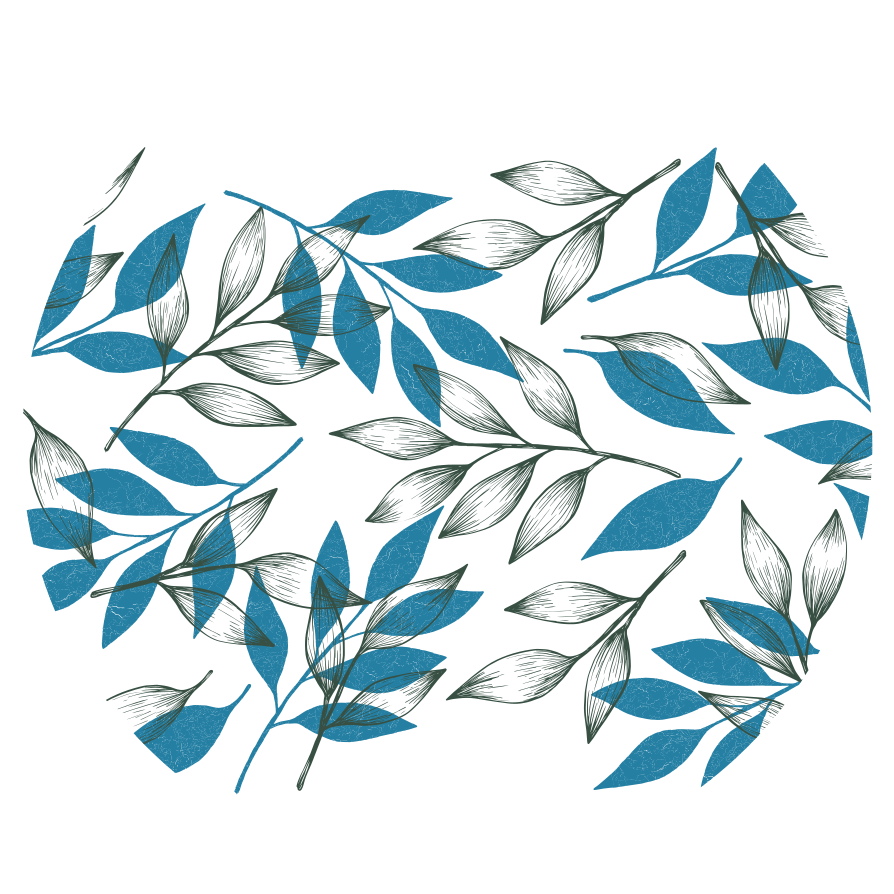 Botanisk bladaftryk Blomster og planter vinyltæppe - TenStickers