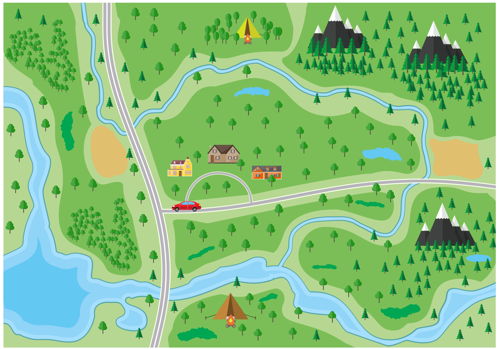 Interaktiv legevej vej vinyl tæppe - TenStickers