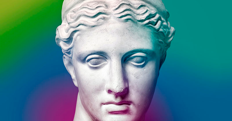 Skulpturel gradient minimalistiske vinyl tæppe - TenStickers