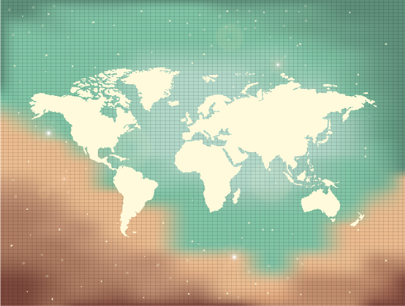 Illustration af verdenskort verdenskort vinyl tæppe - TenStickers