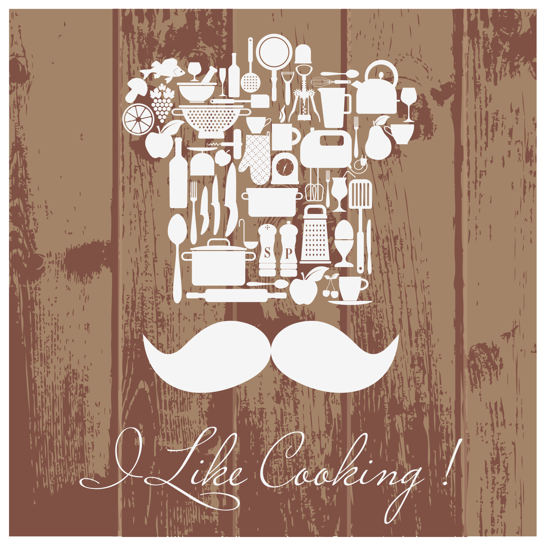 Kulinarisk entusiasme emblem vinyl tæppe med sætninger - TenStickers