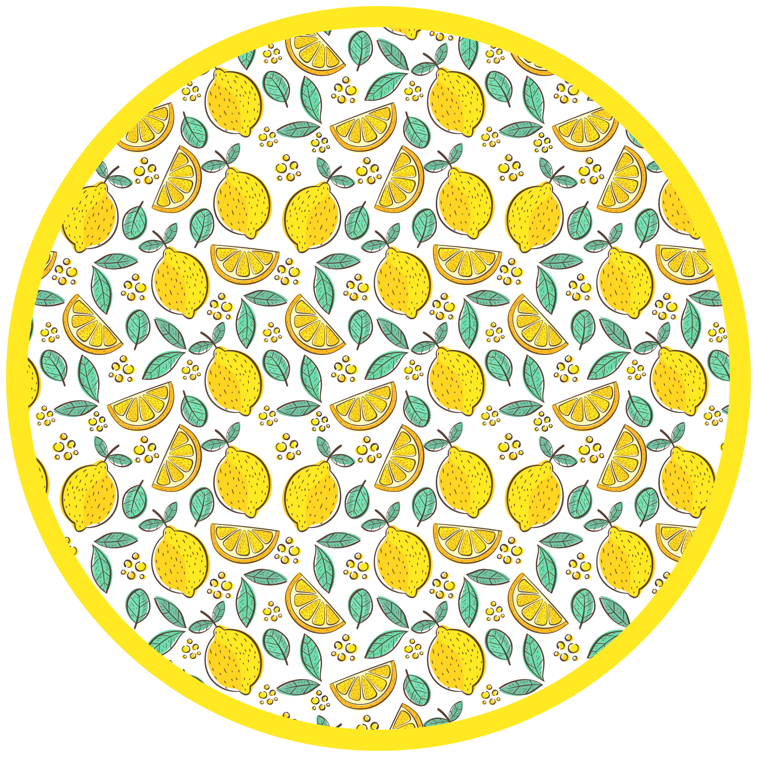 Citrusmønstret design Blomster og planter vinyltæppe - TenStickers