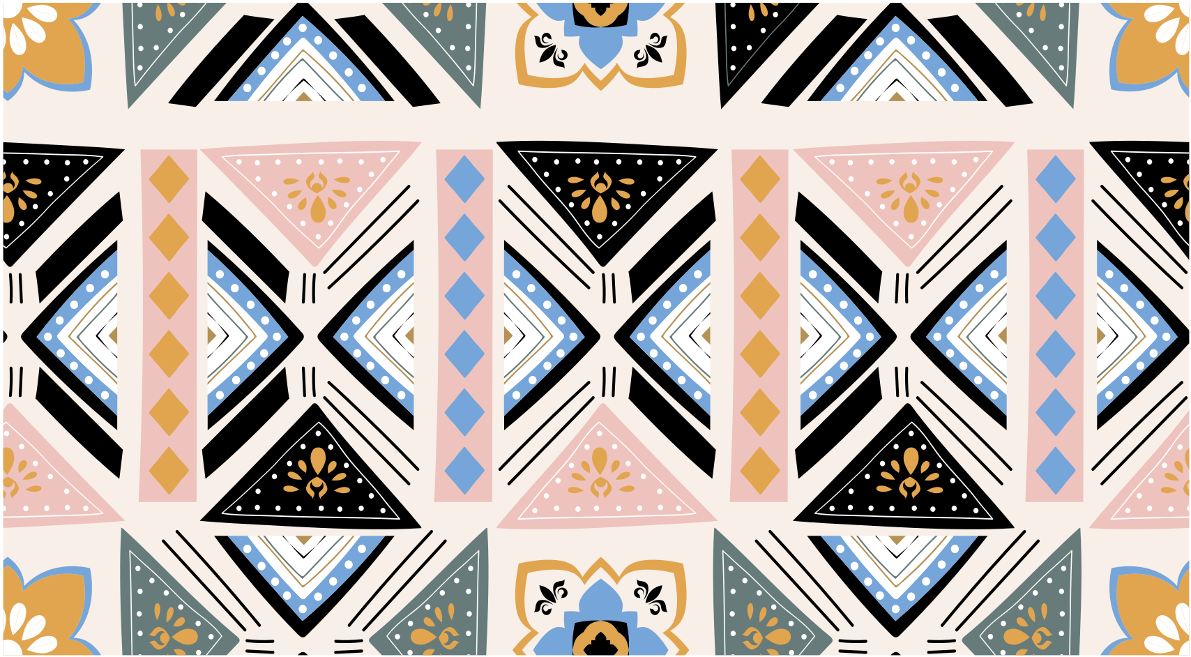 Geometrisk mønster gobelin geometriske vinyl tæppe - TenStickers