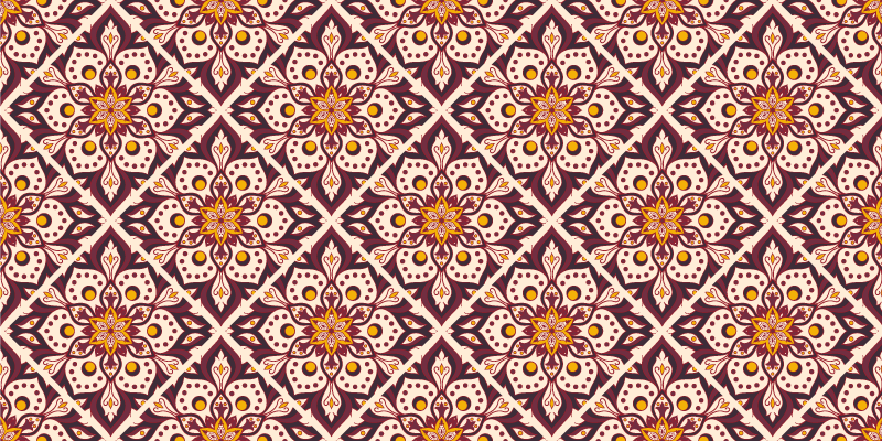 Vintage mandala mønster mandala vinyl tæppe - TenStickers