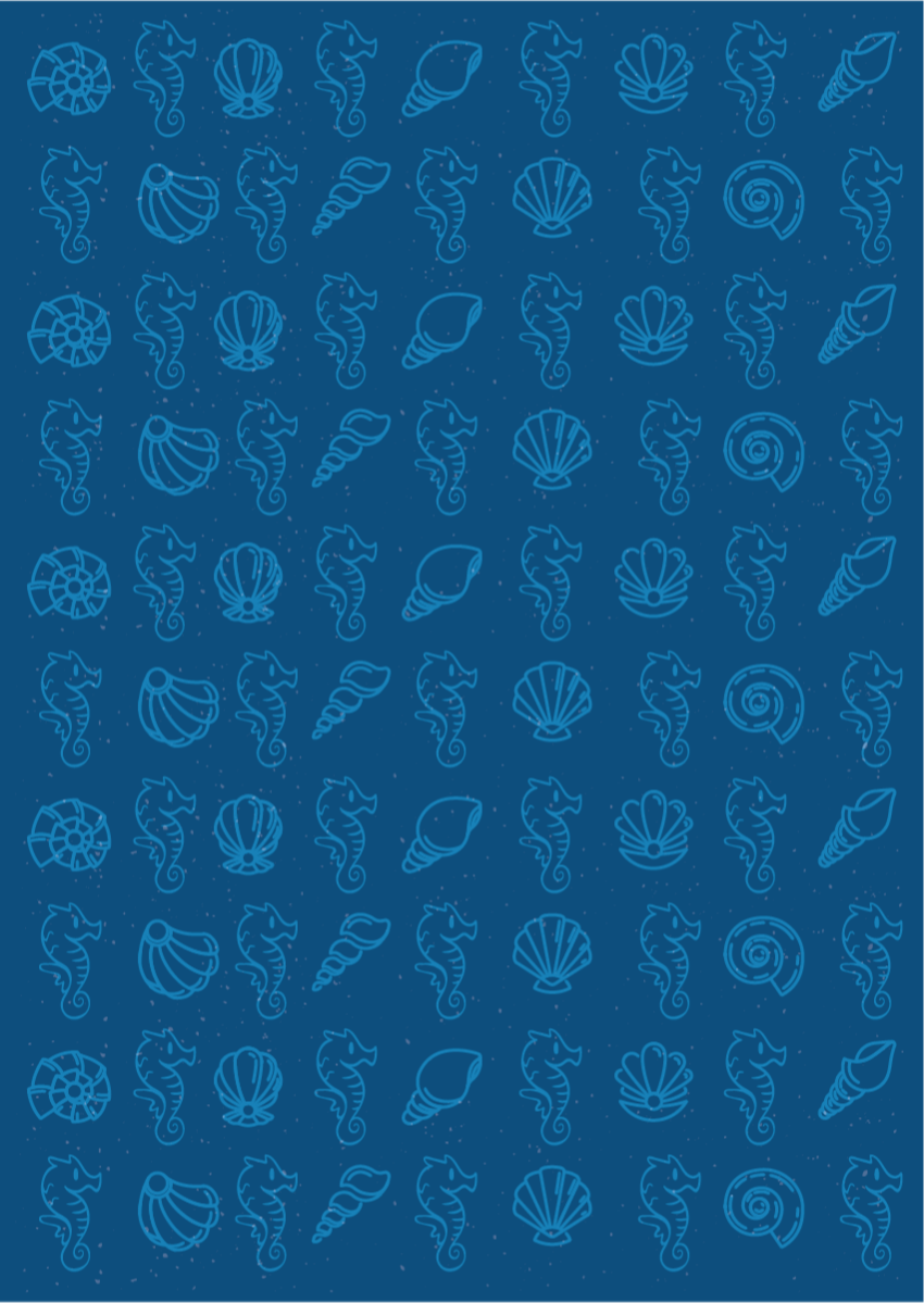 Marine motiver illustration vinyltæpper med dyr - TenStickers