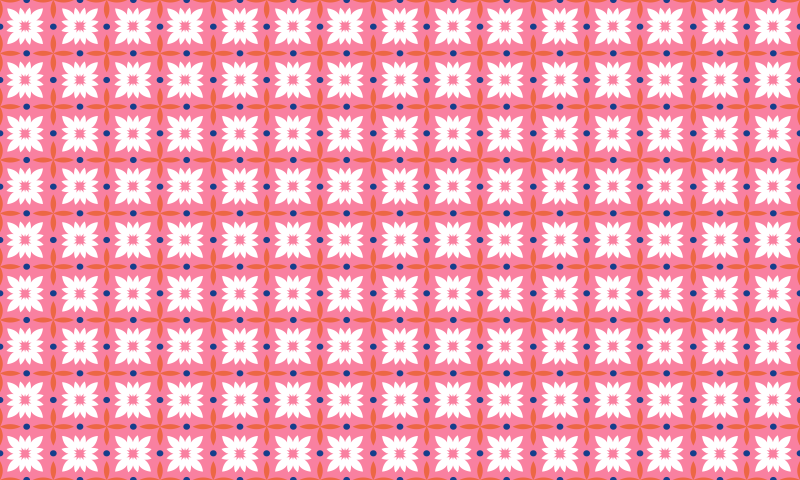 Blomster farverige fliser mosaik gulvfliser - TenStickers