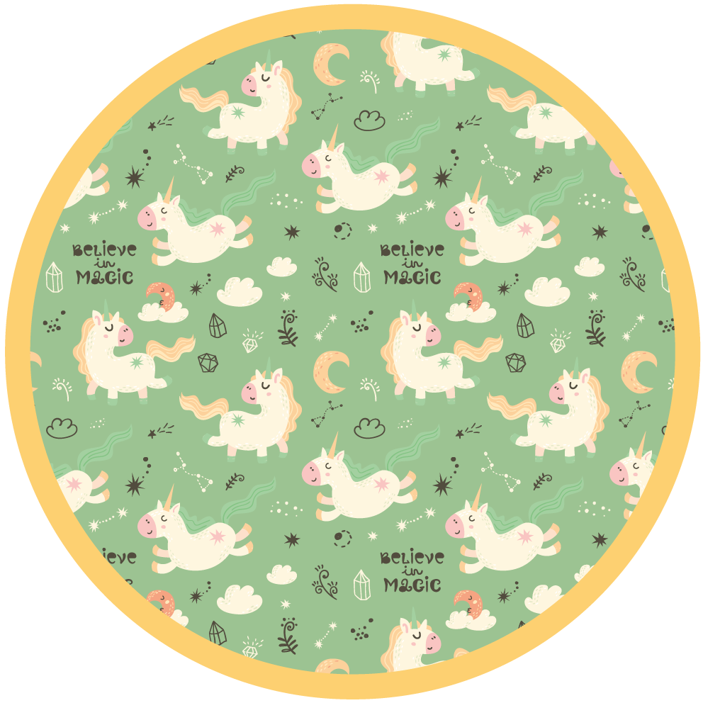 Magiske enhjørninger tæppe til børneværelse - TenStickers