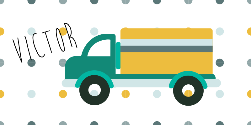 Lastbil med navn personlig måtte - TenStickers