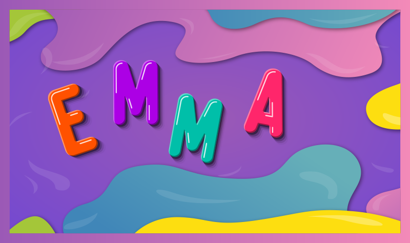 Farverige 3d tilpasses navn personlig mat - TenStickers