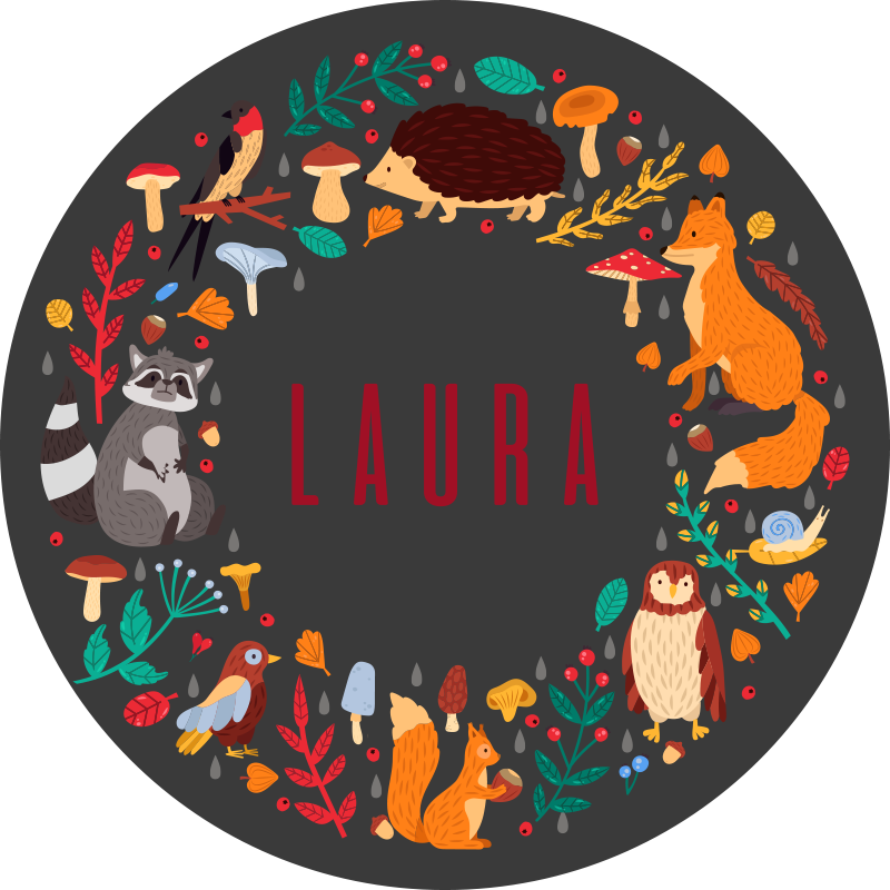 Personlig skov vinyltæpper til babyværelse - TenStickers