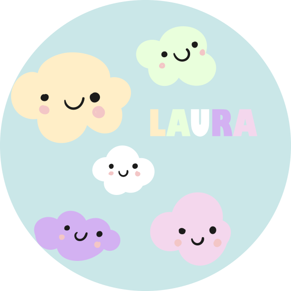 Personlig farverige skyer personlig mat - TenStickers