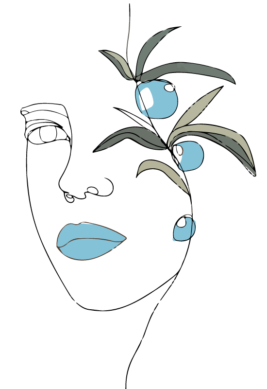 Minimalistisk ansigt skitse soveværelse tæppe - TenStickers