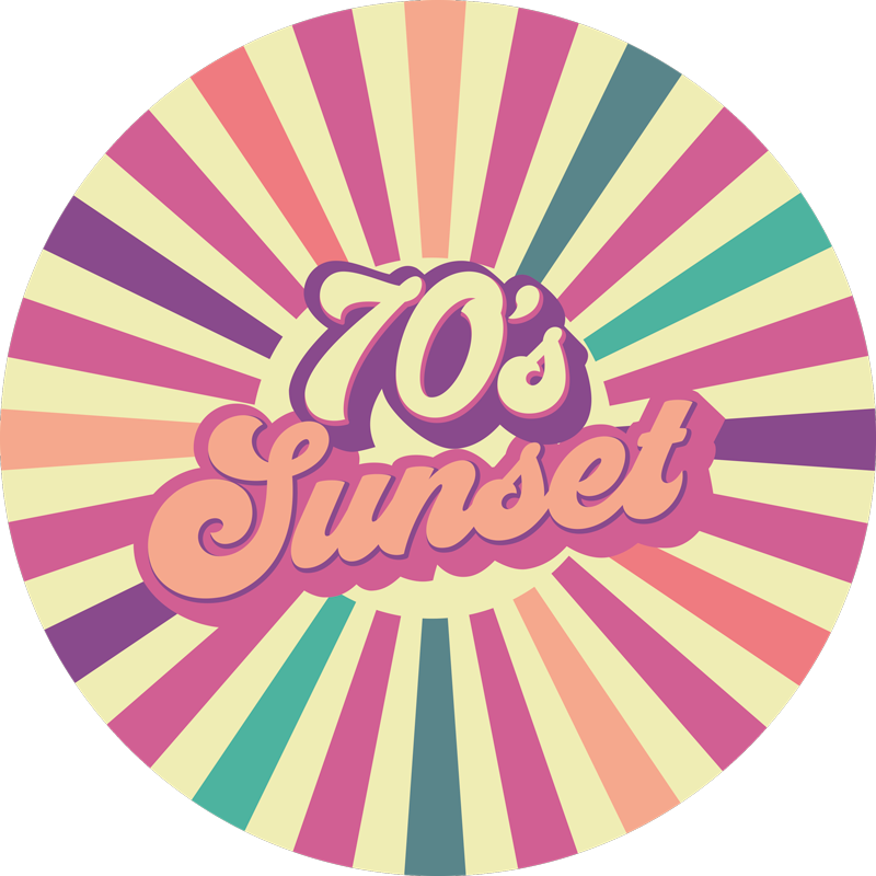 70'er solnedgang vibes vinyl tæppe med sætninger - TenStickers
