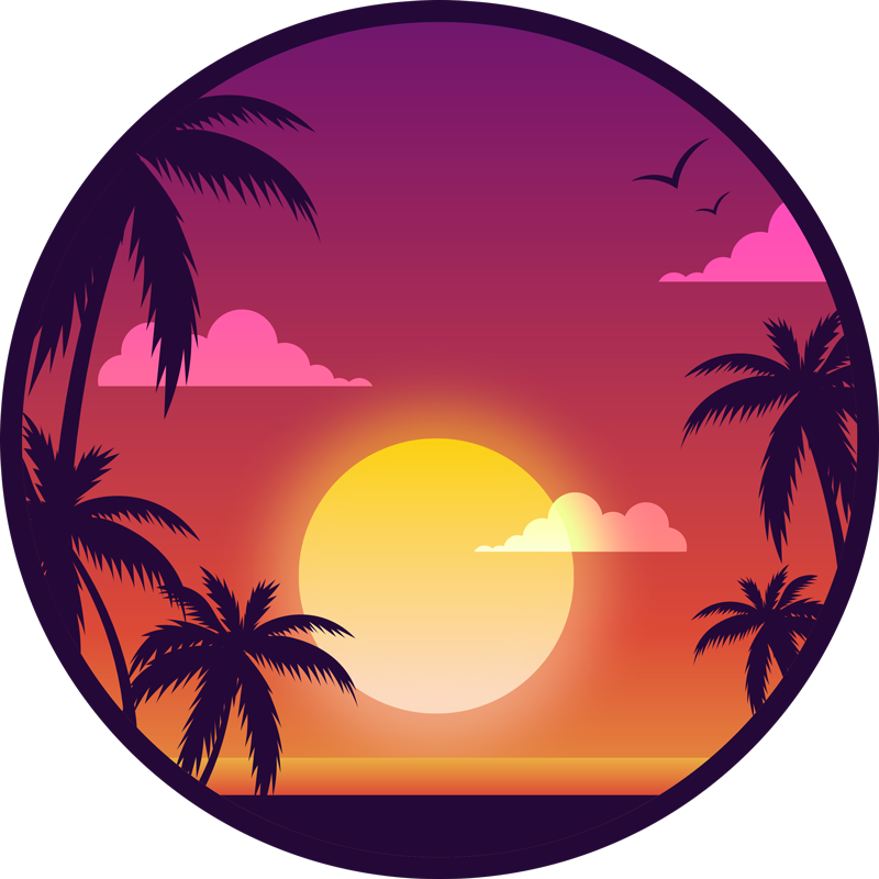 Tropisk solnedgang natur vinyl tæppe - TenStickers