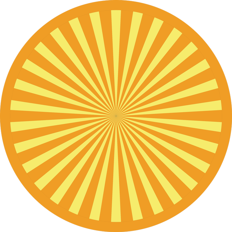 Solstråle cirkulært array stribede vinyl tæppe - TenStickers