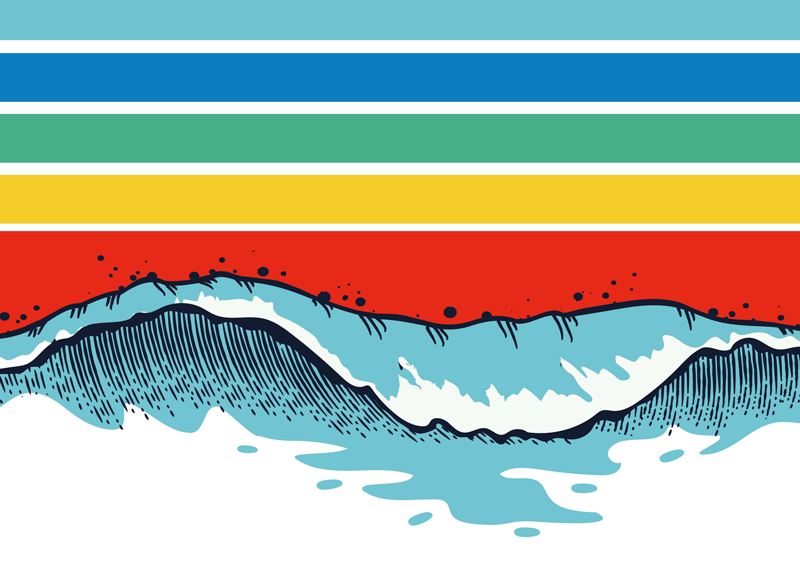 Retro bølger vintage tæppe til gulv - TenStickers